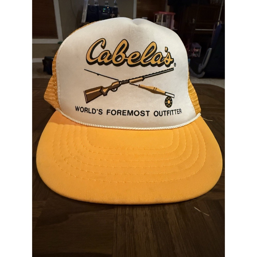 Vintage Cabela's Trucker Hat World's Foremost Outfitter Mesh‎ Snapback